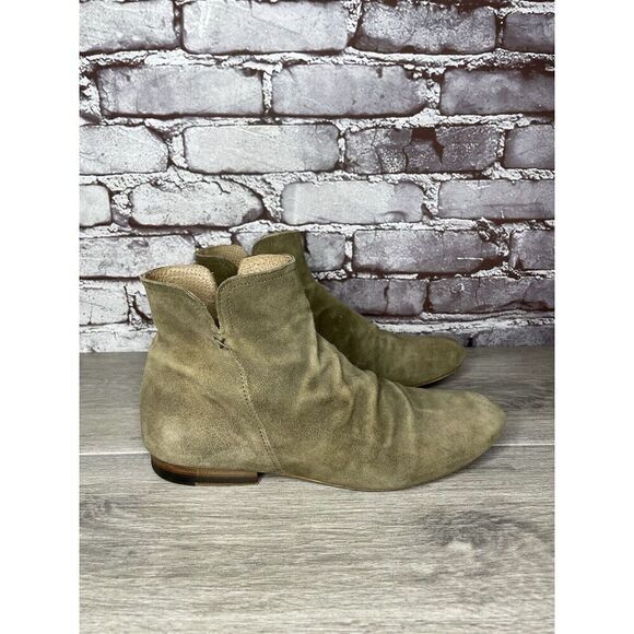 Fiorentini + Baker Goodyear Taupe Suede Side Zip Ankle Boots Women Sz 38.5EU/8M - Picture 9 of 16